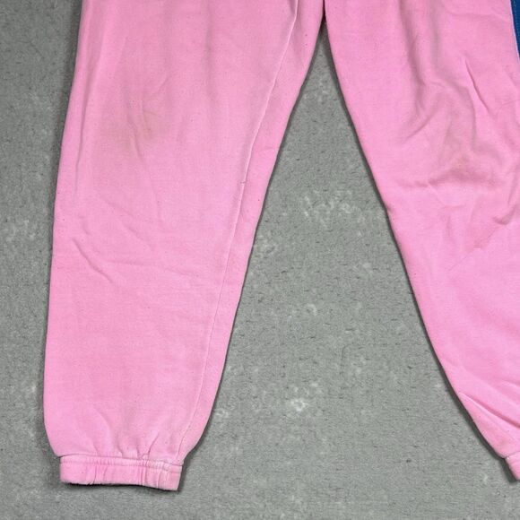 Aviator Nation 5 Stripe Sweatpants Women’s Small Neon Pink Joggers Embroidered - Picture 4 of 14
